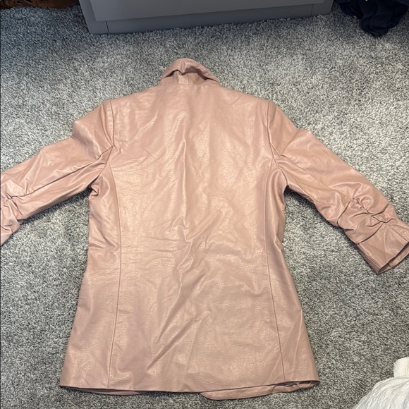 Skies are Blue Women's Pink Leather/Pleather Jacket - Picture 3 of 3